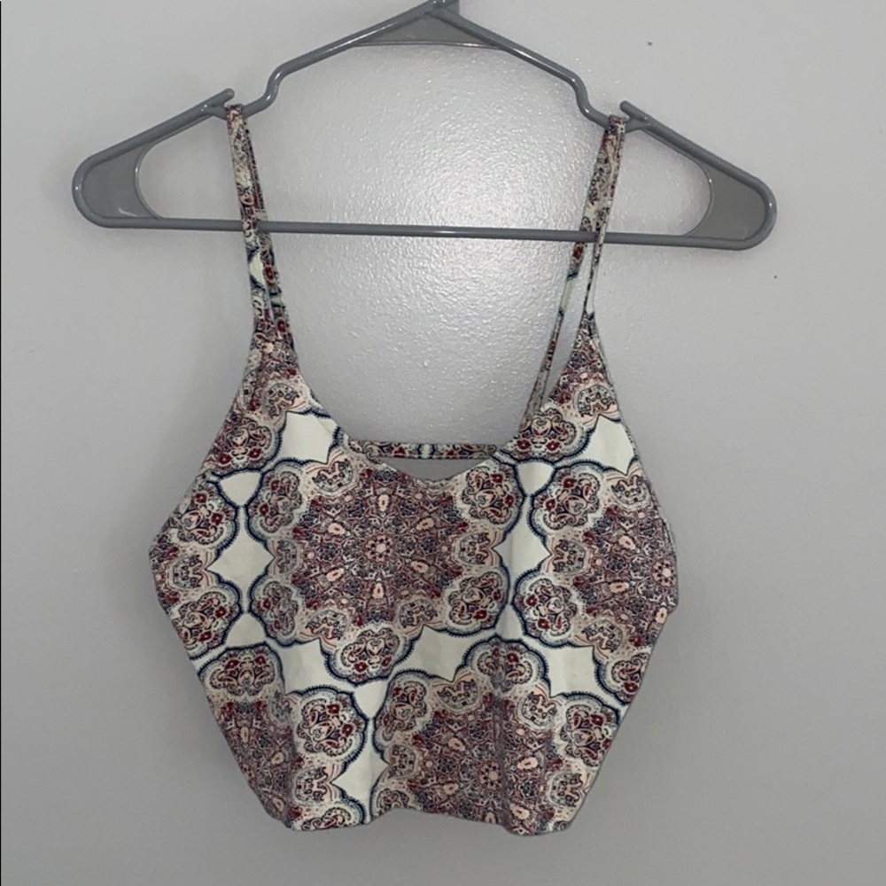 Patterned Crop Top with Open Back